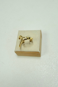 Adjustable Thin Ring W/ Gold Heart