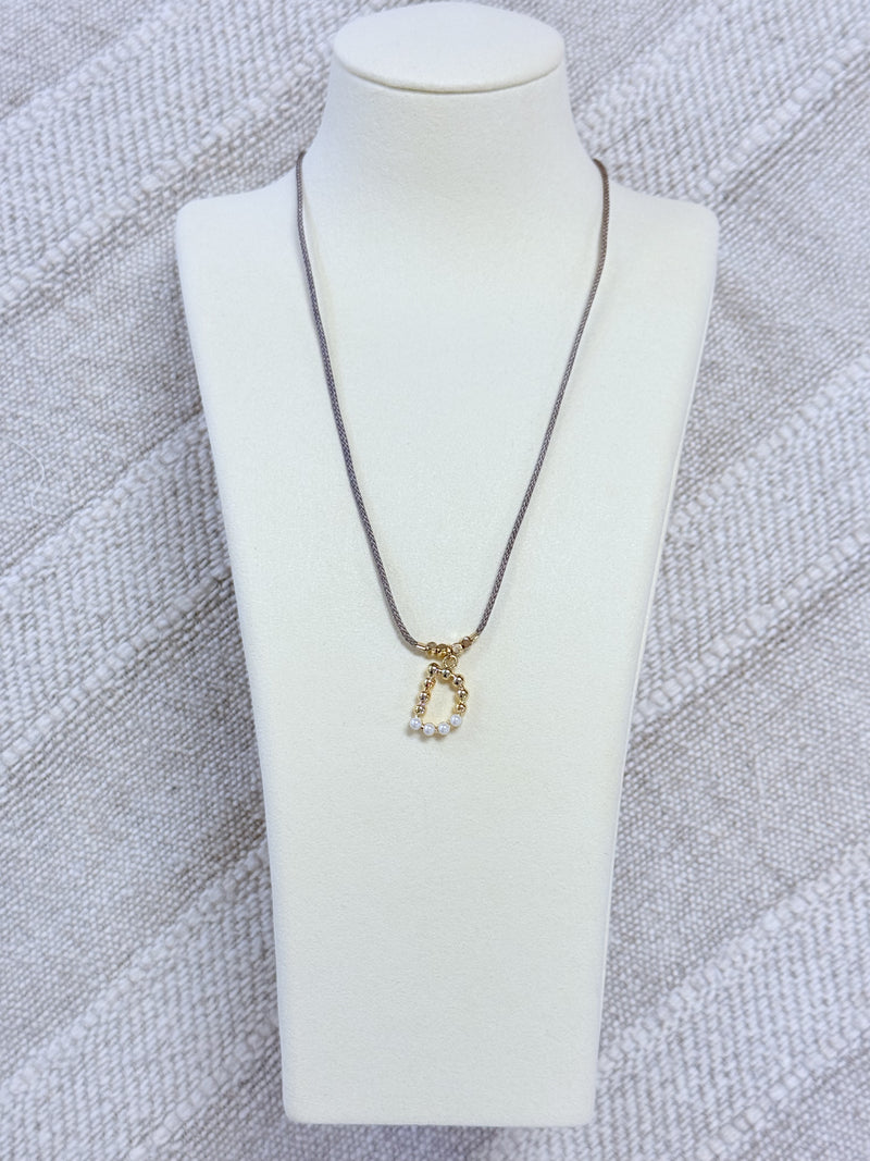 Gold & Pearl Letter Necklace