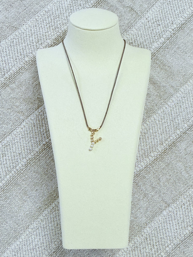 Gold & Pearl Letter Necklace