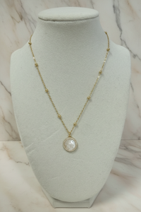 Virgin Mary Medallion NeckLace W/Brilliant Frame