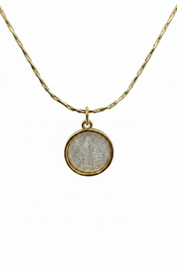 Gold Saint Benedict Adjustable Necklace