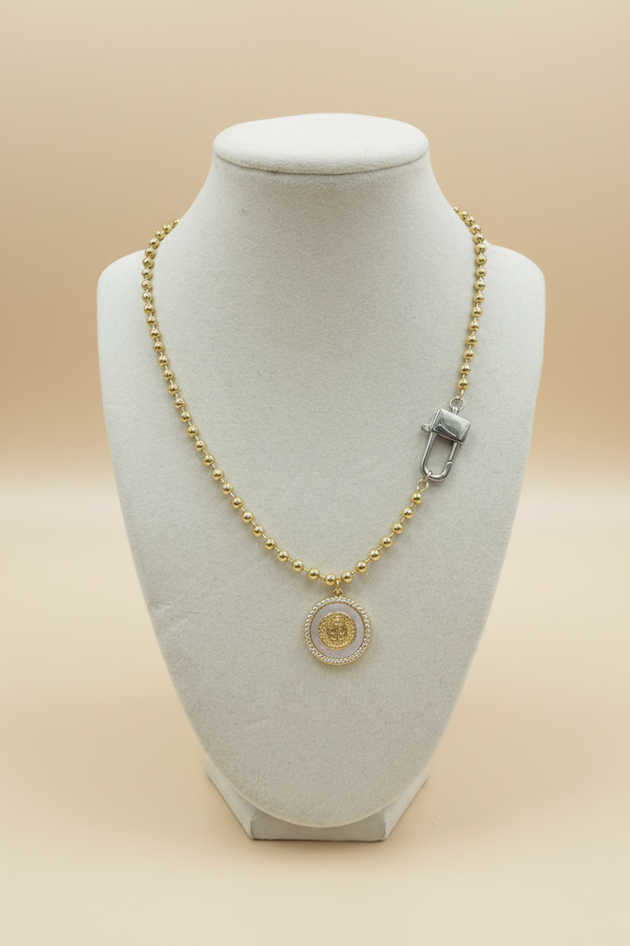 Gold Saint Benedict Necklace W/Gold Saint Benedict Necklace W/Silver Clasp