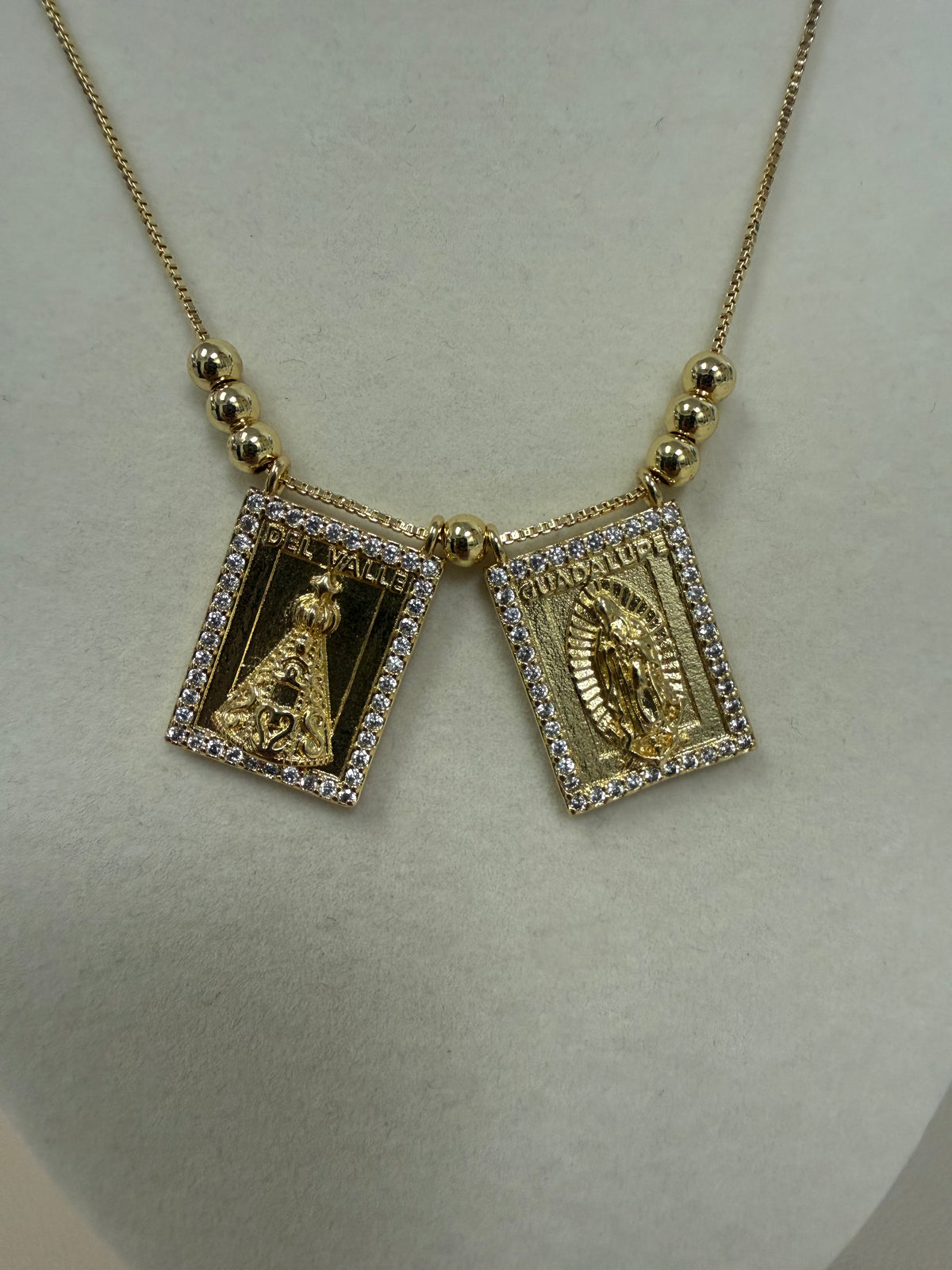 Double Pendant Gold W/Brilliants Scapular