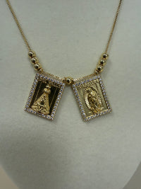 Double Pendant Gold W/Brilliants Scapular
