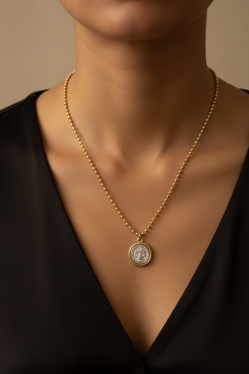 Beaded Chain W/ Saint Benedict Medallion Necklace
