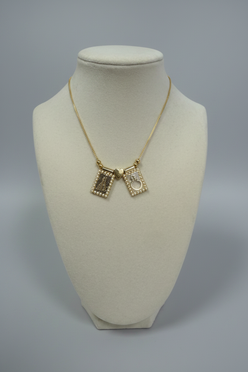 Double Pendant Gold Scapular