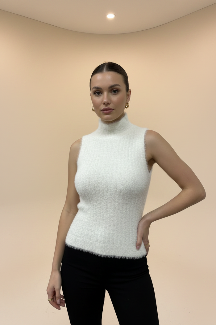 Turtle Neck Sleeve Less Top