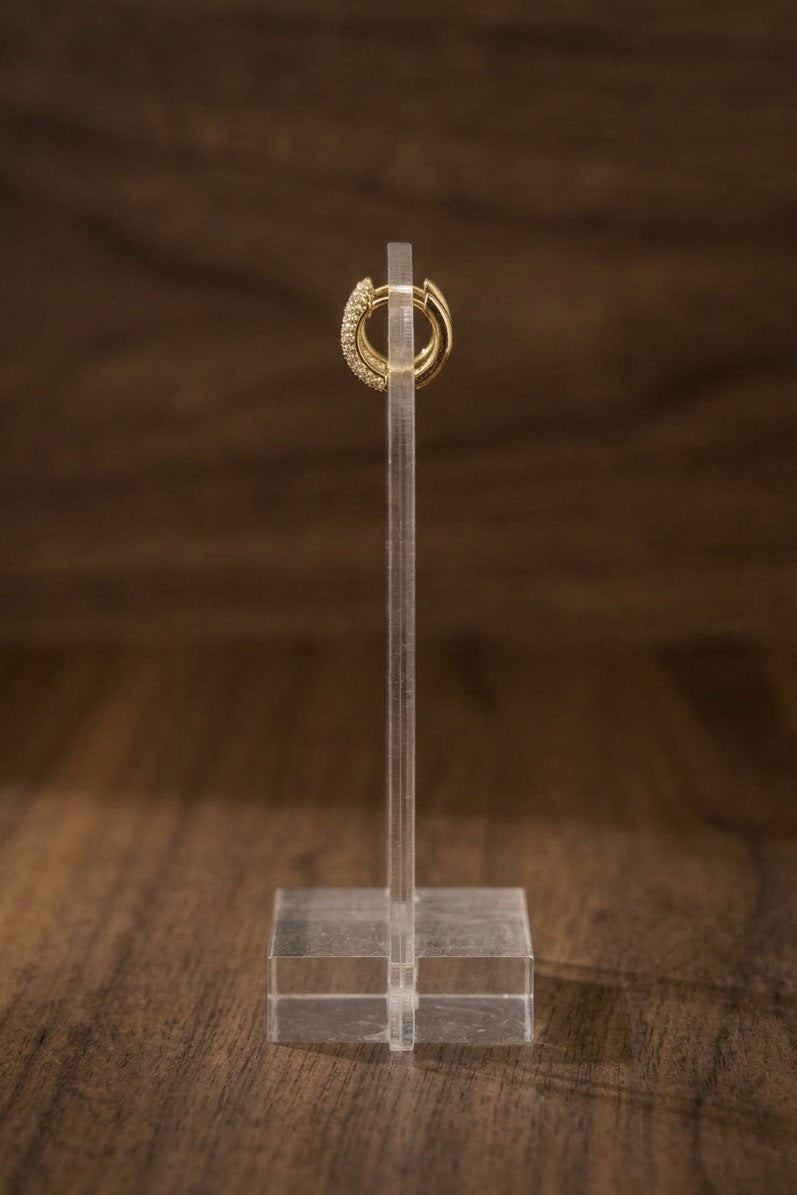 Golden Sparkle Mini Hoops