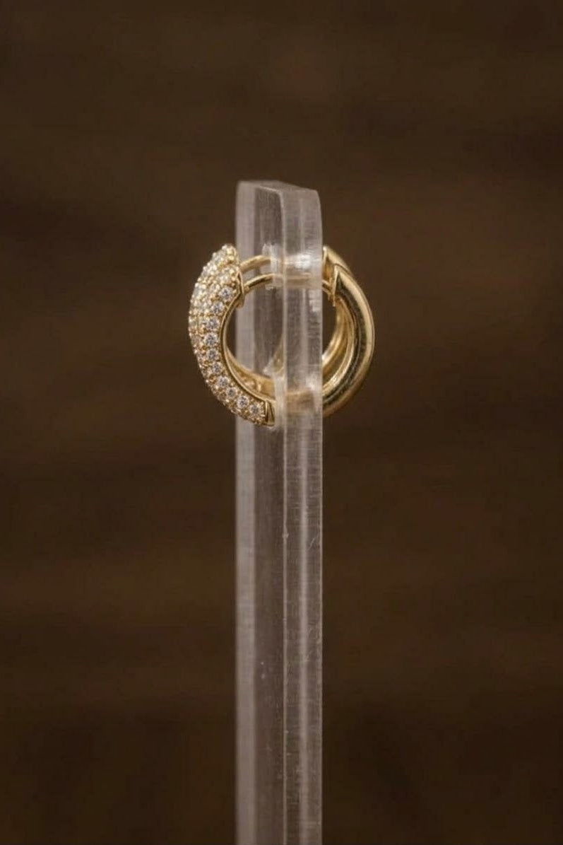 Golden Sparkle Mini Hoops