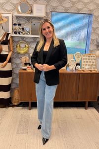 Solid Ruched SLV Blazer