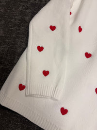 V Neck Little Hearts Sweater