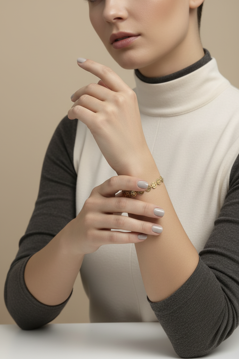 Gold Happy Face Bracelet