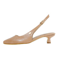 Celia Pointed Kitten Low Heels - Nude
