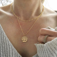 Necklace, 18K Gold Plated Steel