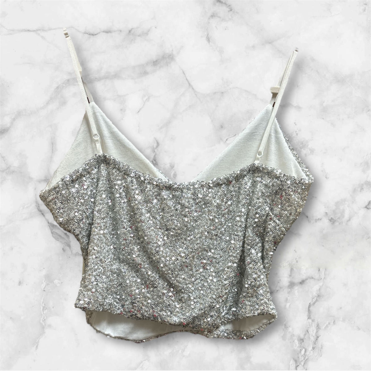 Silver Sequin Bustier
