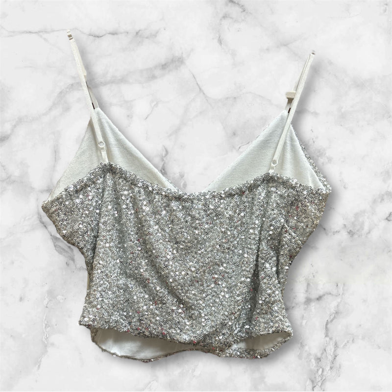 Silver Sequin Bustier