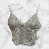 Silver Sequin Bustier