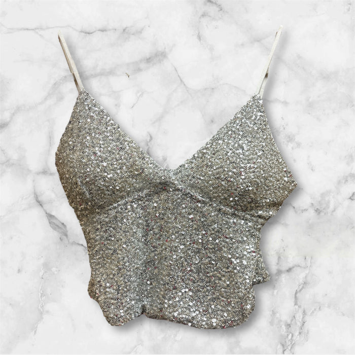 Silver Sequin Bustier