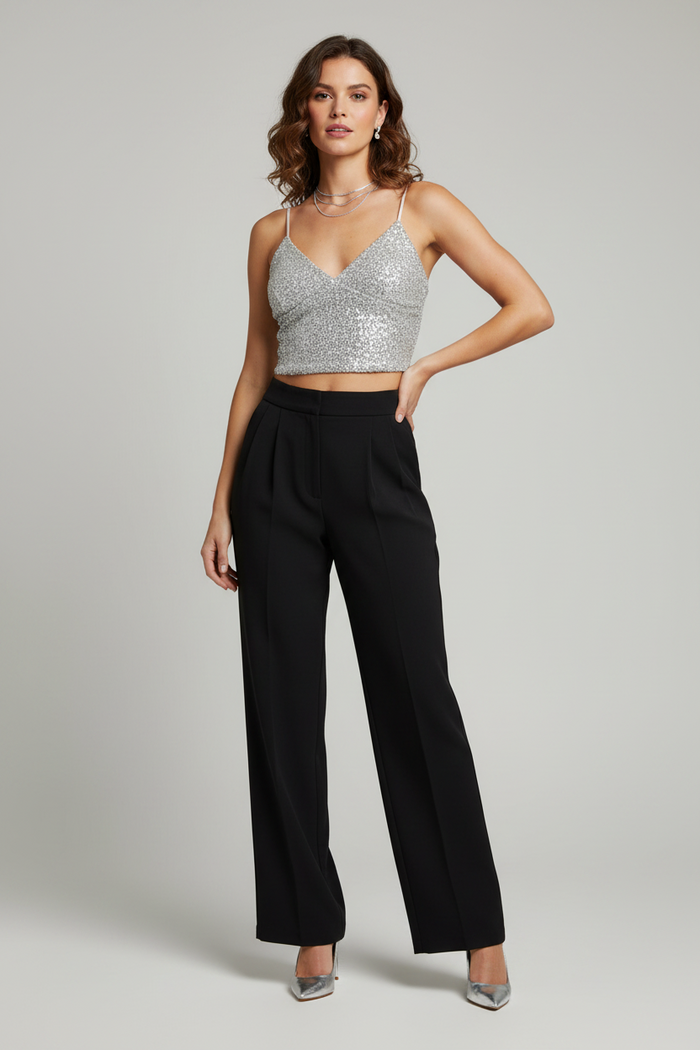 Silver Sequin Bustier