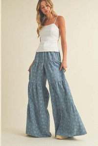 Layered Flare Jeans Pants