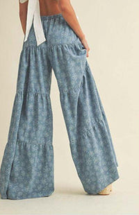 Layered Flare Jeans Pants