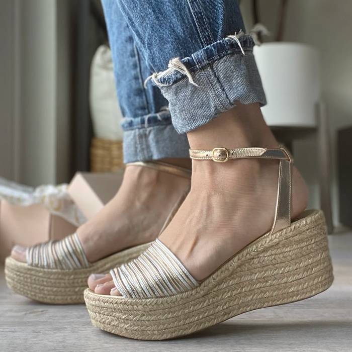 Holly Espadrilles - Low High Gold/Silver