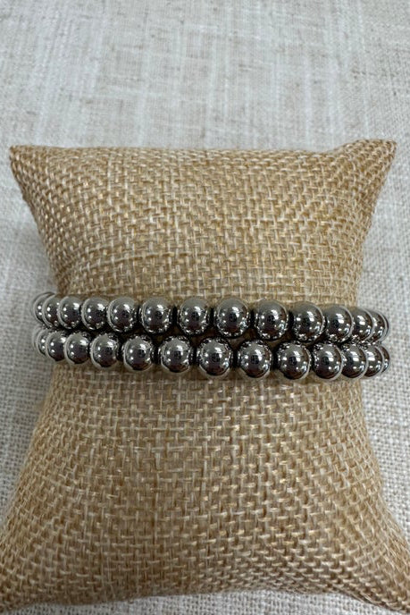 Silver Medium Bead Bracelet