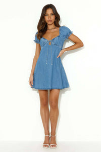 Denim Puff Sleeve Dress