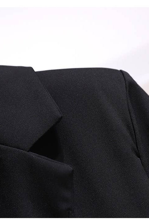 Blazer Pleated Dress With Genius Leatther Belt