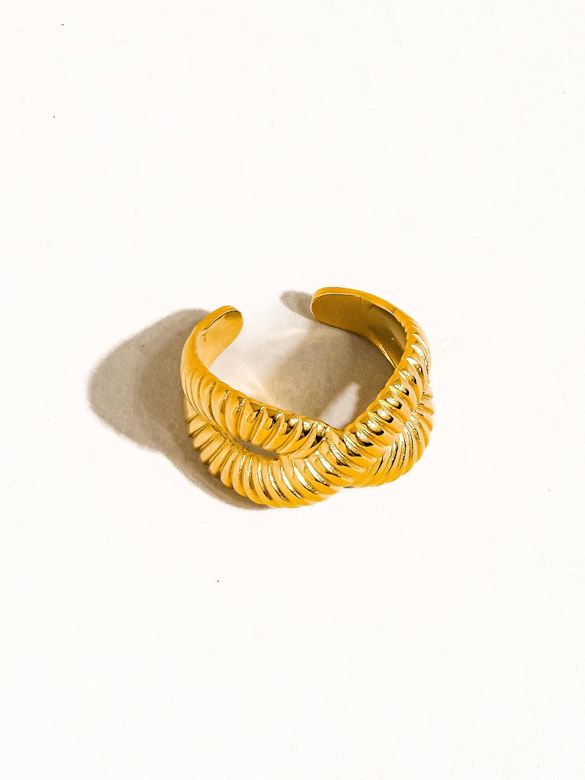 Gold Cross Spiral Ring