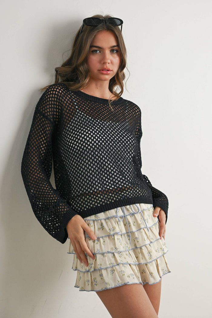 Long Sleeve See Through Top