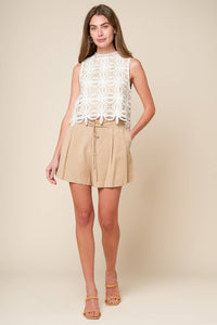 A woven lace top