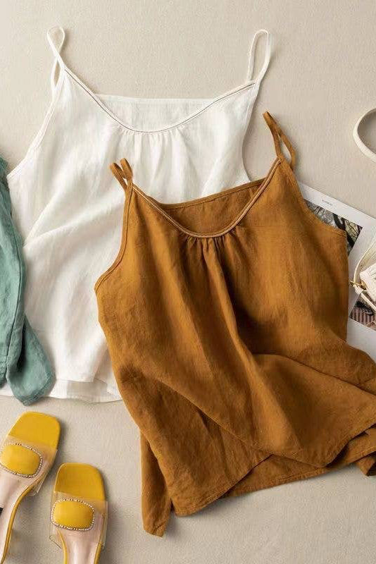 Cotton Linen Camisole Tank Top – The Hanger