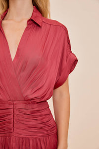 SHIRRING WRAP DRESS