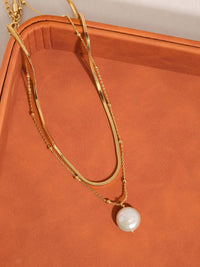Layered Pearl Chain Necklace