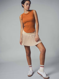 High-Waisted Pleated Tennis Skort