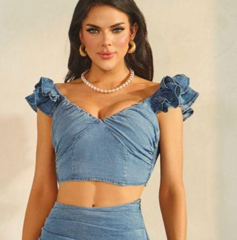 Denim Cropped Top