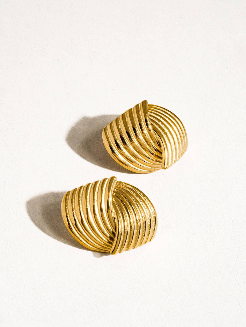 Gold Wavy Earrings