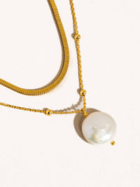 Layered Pearl Chain Necklace