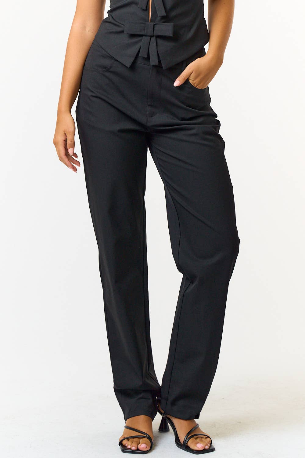 Black Straight Trouser Pants