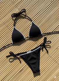 Ribbed Crochet Trim Bikini Set