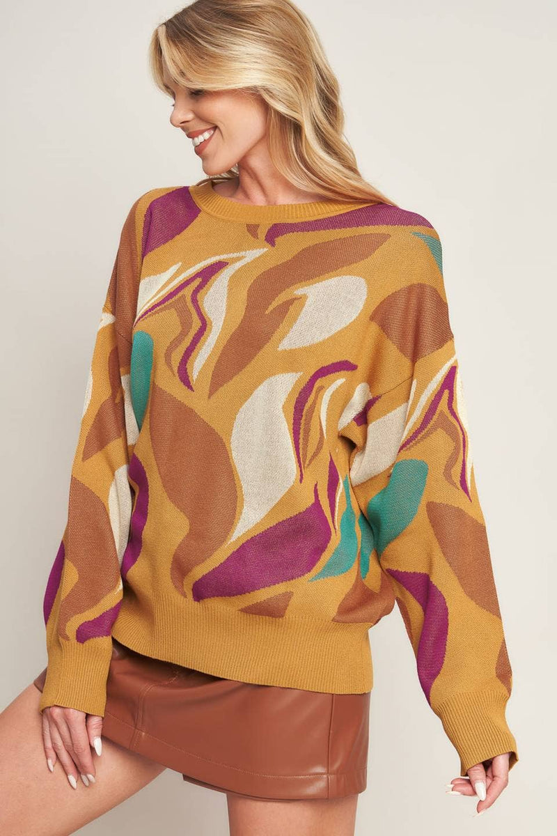 A Jacquard Graphic Sweater