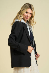 Classic Tailored Blazer with attached hoodie