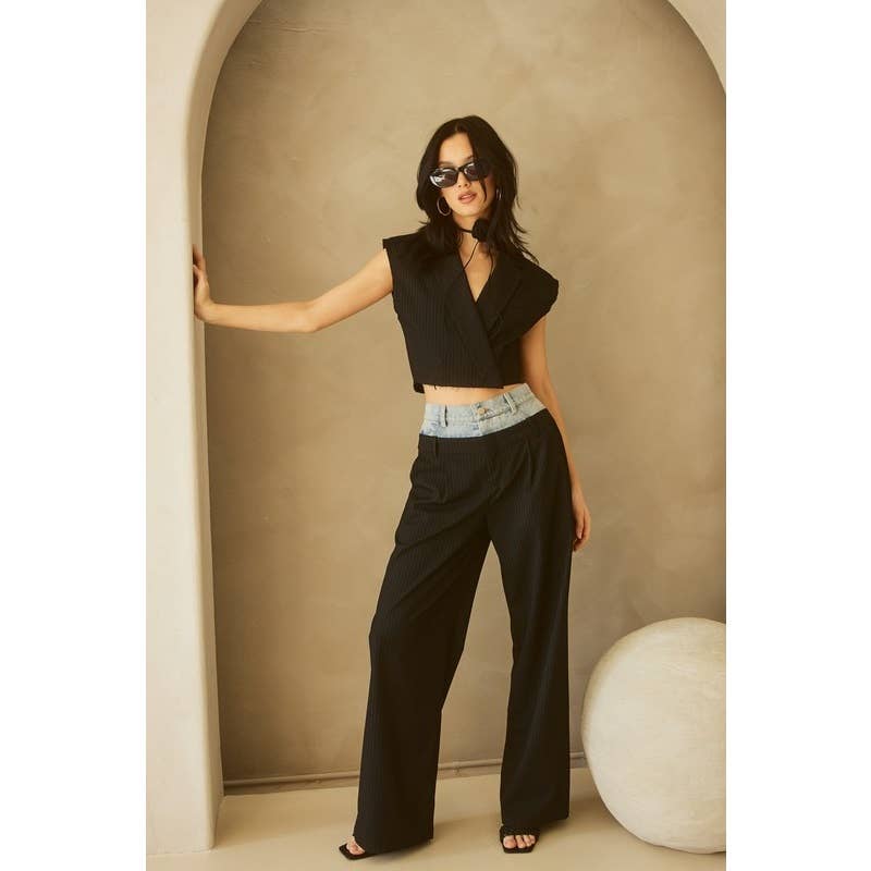 パンツ Msgm Wide-Leg Trousers With Contrasting Logo Band Msgm Wide-leg Trousers With Contrasting Logo Band In White