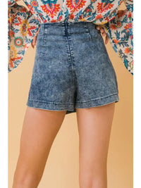 Acid Wash Skort- Denim