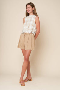 A woven lace top