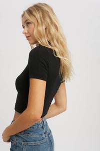 Mock Neck Half Sleeve Top
