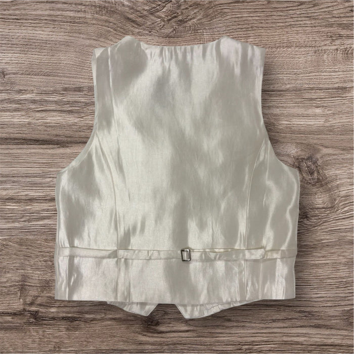Solid Satin V Neck Vest